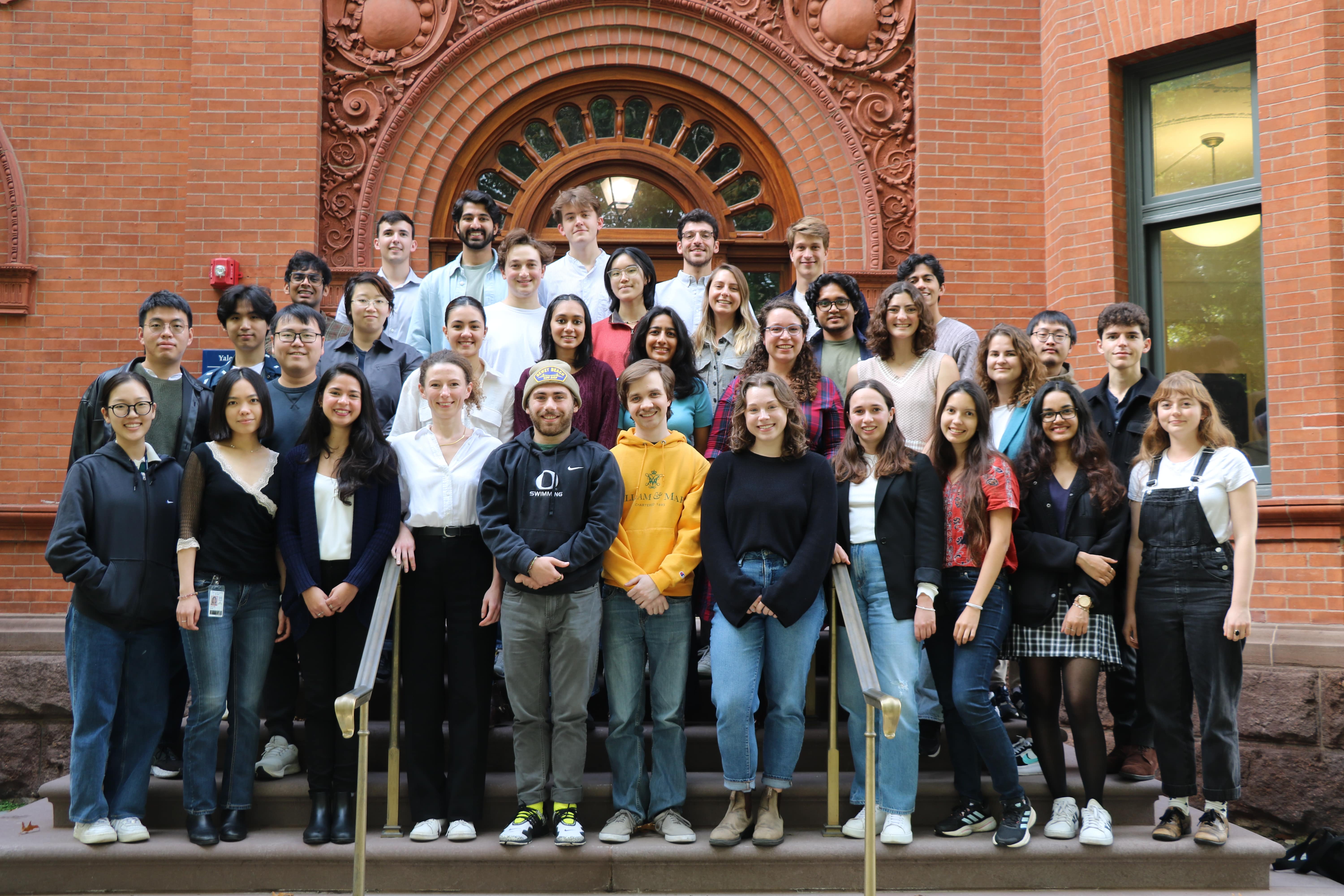 Across five years of recruitment, the Tobin Center / Economics Pre-Doctoral Fellows Program has onboarded over 150 predocs who have supported 70+ faculty members. Pictured here is the 2023-24 cohort.