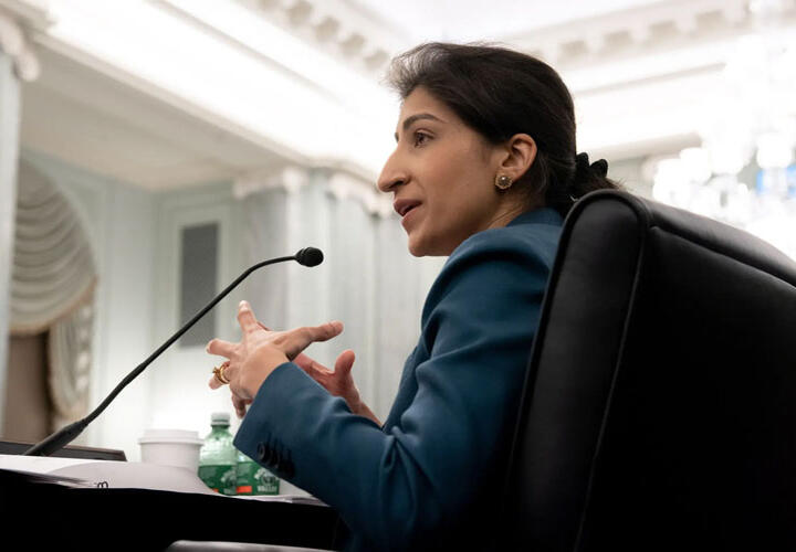 Lina Khan, the chair of the Federal Trade Commission, has aggressively challenged acquisitions.Credit...
