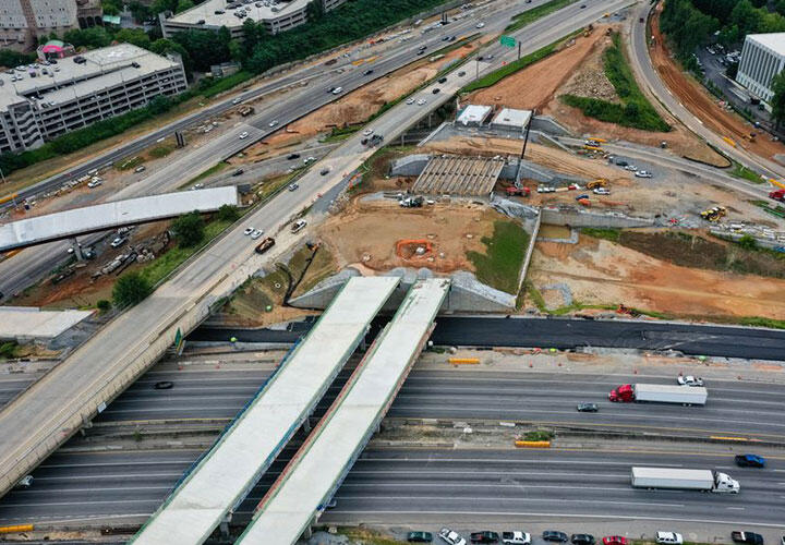 Citizen input has likely increased transportation-construction costs in the U.S., says Zachary Liscow, a professor at Yale Law School. Above, highway construction in the Atlanta area last summer. 