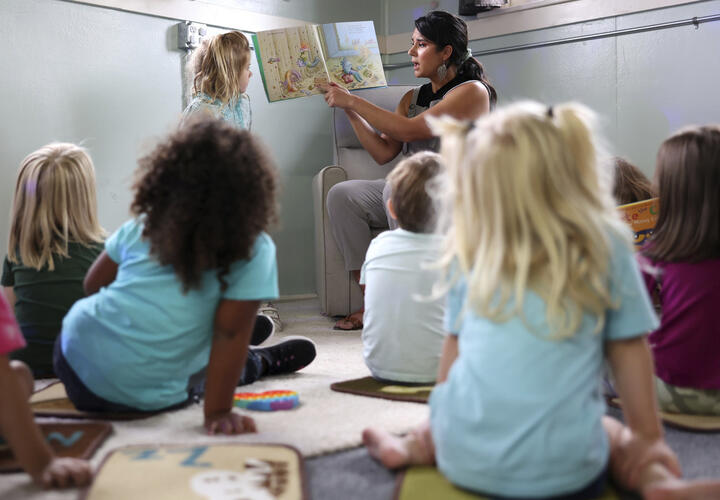 Children learning at preschool